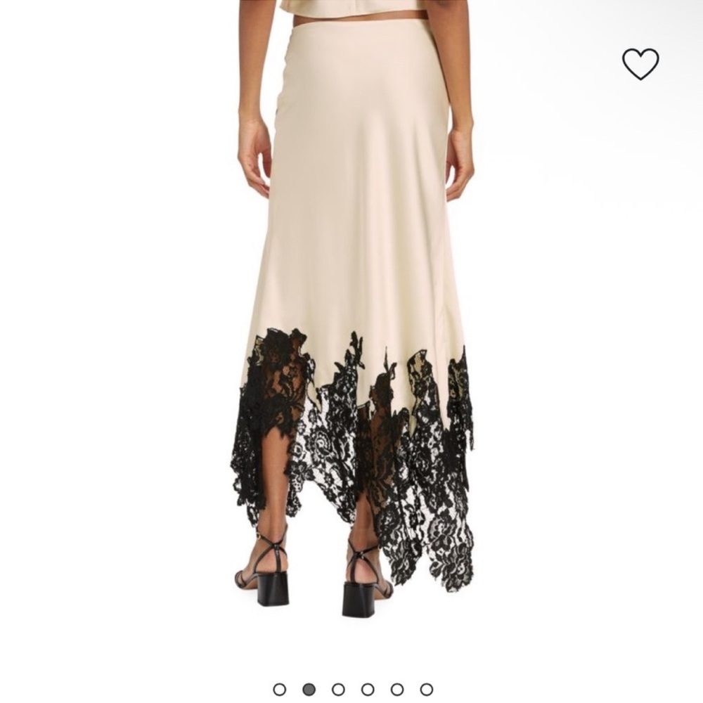 Ronny Kobo Collection Klindly satin lace Cream and Black Maxi Skirt - Picture 4 of 9